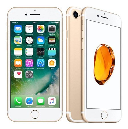 iPhone 7 A1778, 128GB, Dourado, IOS 15.3.1, Touch id ok, Bateria 100% Usado!