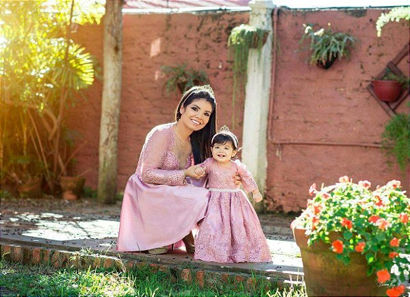 mae e filha vestido