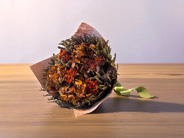 Bouquet de Flores Variadas Secas Laranja Tam G