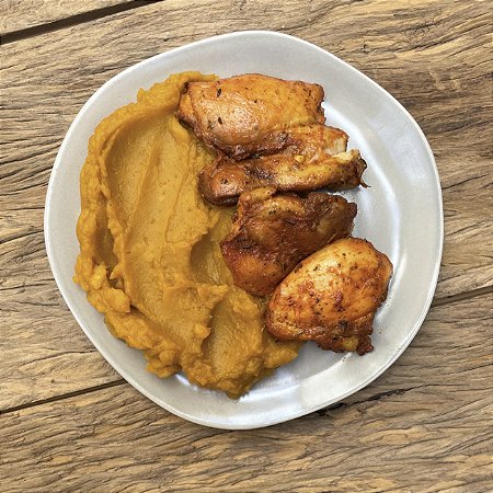Filé de coxa assado e purê de abóbora 300g