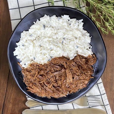 Ragu de patinho e risoto de arroz de palmito com gorgonzola - 300g