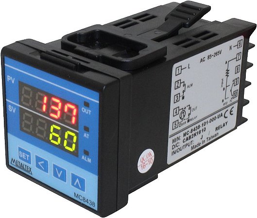 CONTROLADOR TEMPERATURA 48X48MM - 1 SAÍDA RELÉ - 1AL - ALIM. 100-240VCA  MC8438-101-000 - BALCÃO DA ELÉTRICA - AUTOMAÇÃO & ELÉTRICA INDUSTRIAL