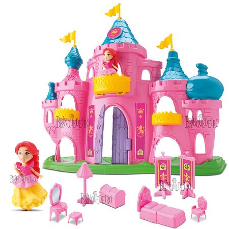 Castelo De Princesa Rosa Gigante Com Boneca e Acessórios