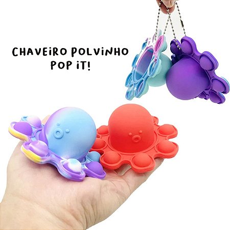 Chaveiro Polvo Emborrachado Pop it