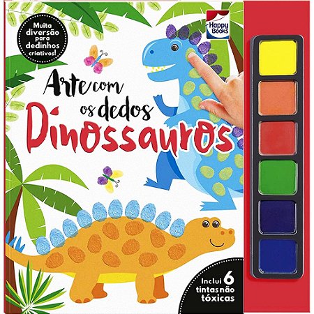 Livro Arte com os Dedos Dinossauros- Happy Books