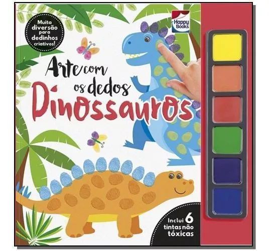 Livro Arte Com Os Dedos Dinossauros Happy Books Com Tintas