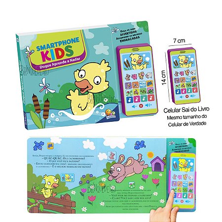 Livro Smartphone Celular Kids Duque Aprende a Nadar