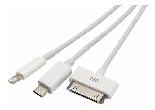 Cabo 3 Pontas carregamento  Microusb, Lithing Iphone 4, 5 6