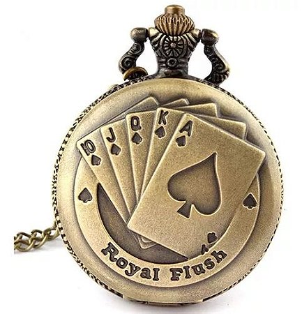 Mini Relógio De Bolso Vintage Retrô-poker, Baralho, Presente