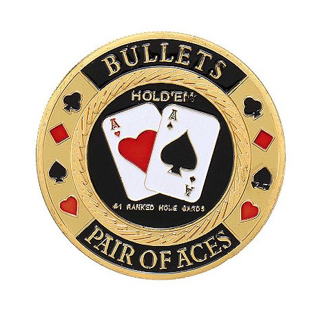 Moeda Poker - Protetor Carta- Protect Card - Par de Ás