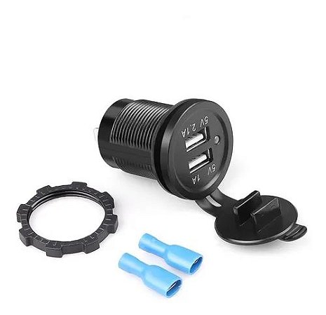 Tomada  Saída Usb  12v/24v Saída 5v  Barco Lancha Carro Moto
