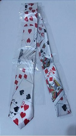Gravata Carta De Baralho poker festa fantasia -  2 Polegadas
