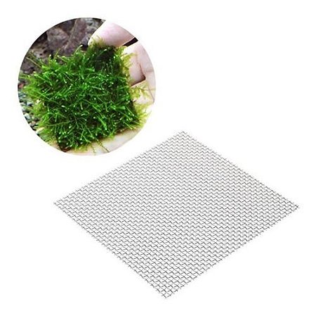 2 Tela Malha Fixa Musgo planta Aquário Aço Inoxidável 8x8cm