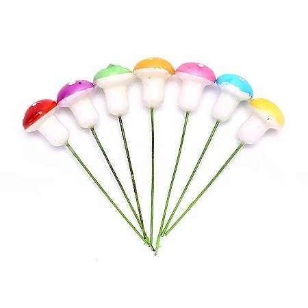 10 Mini Cogumelo Colorido Terrário MiniJardim Vaso Decoração