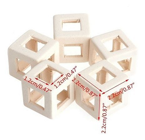 kit 5 Enfeite cubo Cerâmica Decoração Aquário Camarão  Peixe