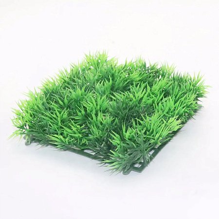 Grama artificial enfeite decoração aquário peixe 25x25x4cm