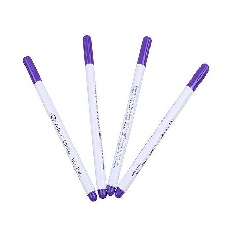 Kit 4 Caneta Roxa Marca Tecido Costura  Apagável em Água