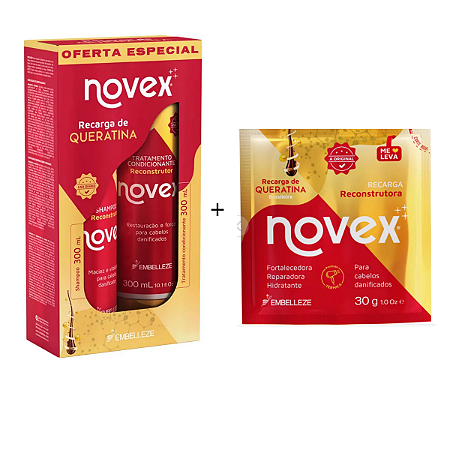 Kit Reconstrutor Capilar Queratina Shampoo e Condicionador