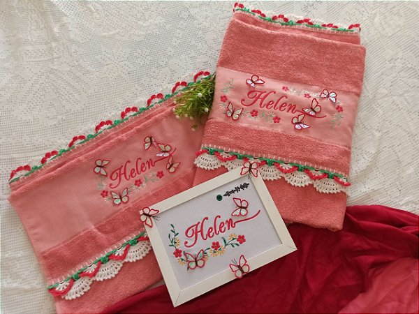 Toalha de Banho e Rosto Borboletas