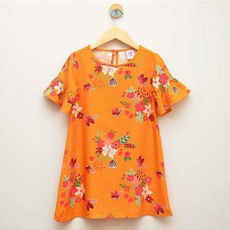 Vestido mostarda - floral