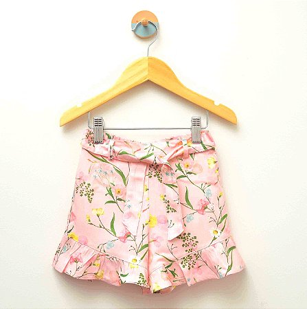 Short babado floral