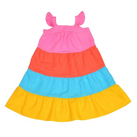 Vestido alças - multicolor
