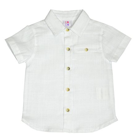 Camisa Manga Curta Bolso Embutido