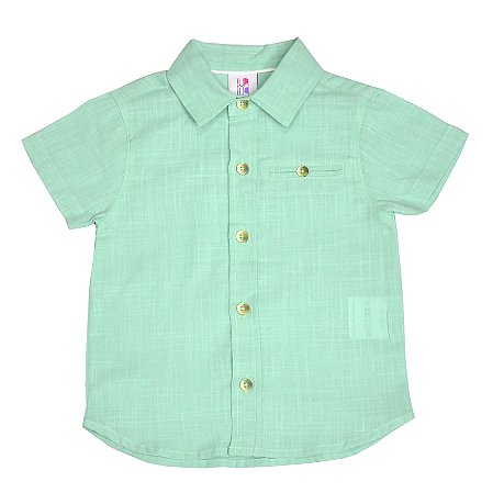 Camisa Manga Curta Bolso Embutido