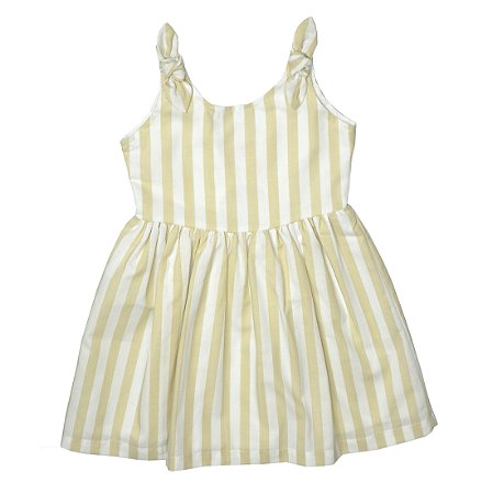 Vestido Listrado Alças com Nozinho