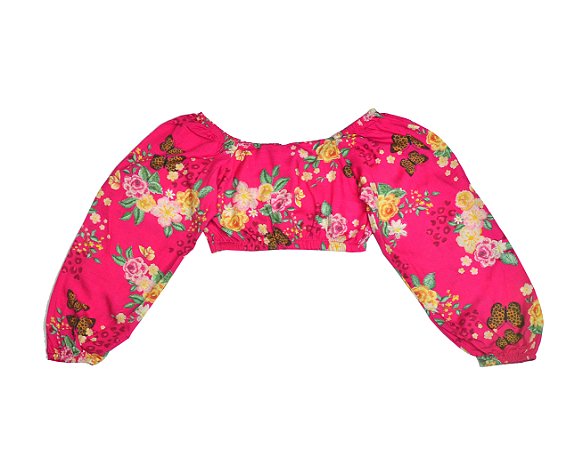 Cropped Manga Longa Estampado