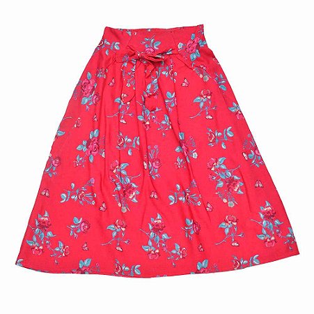 Saia longa estampa floral