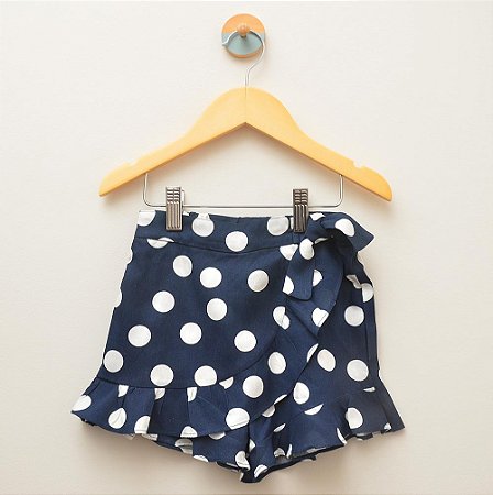 Short-saia de bolinhas