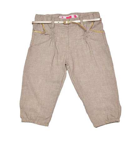 Calça linho com cintinho de couro