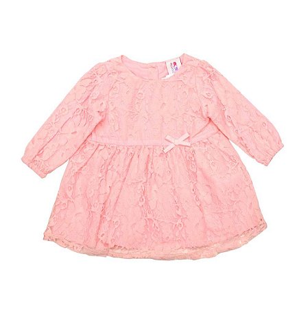 Vestido renda manga longa com calcinha