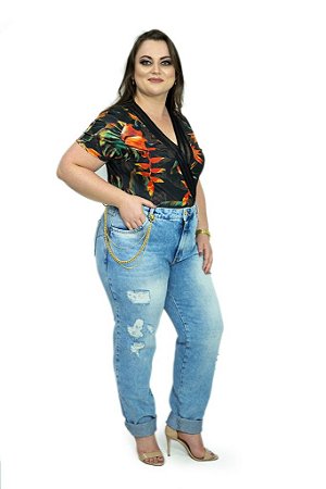 calça jeans boyfriend feminina plus size