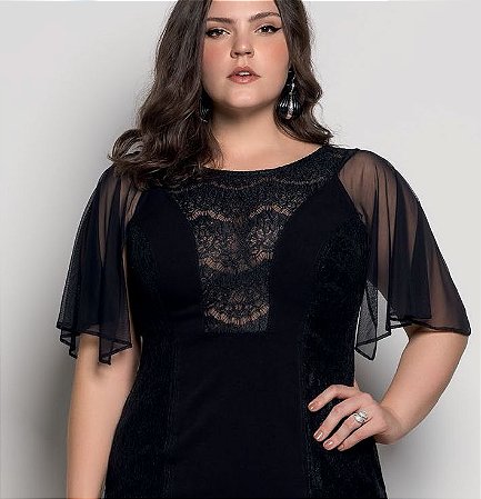 vestido plus size tule