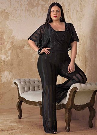 macacão flare plus size