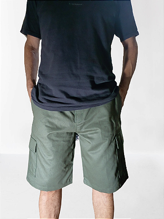 Bermuda Cargo Slagbaai e Plus Size Brim Cintura de Elástico até (175cm) Ref 971