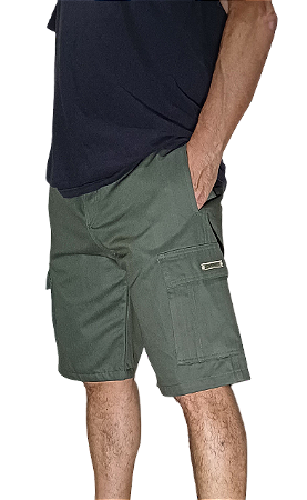 Bermuda Cargo Slagbaai e Plus Size Brim Cintura de Elástico até (175cm) Ref 1006