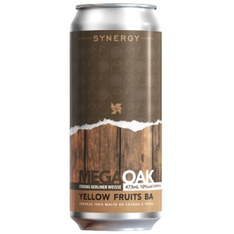 Cerveja Synergy MegaOak Yellow Fruits  BA Imperial Fruited Sour Ale White Wine Barrel Aged Lata - 473ml