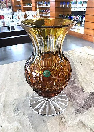 VASO CRISTAL IMPERATTORE BY STRAUSS - COR AMARELO- 28 CM - CX 1 PÇ