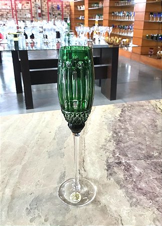 JOGO TAÇAS CHAMPAGNE CRISTAL STRAUSS - COR VERDE - CX 6 PCS