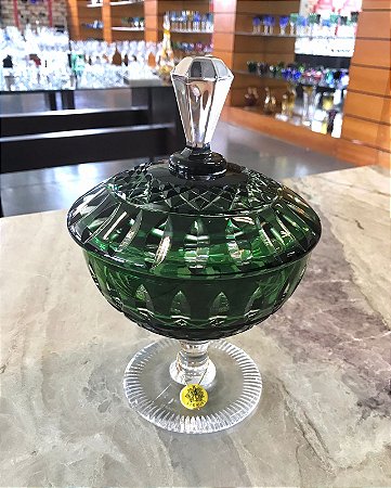 BOMBONIERE CRISTAL STRAUSS COR VERDE - CX 1 PÇ