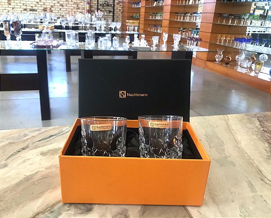 KIT 2 COPOS WHISKY CRISTAL NACHTMANN  SCULPTURE - CX 2 PÇS