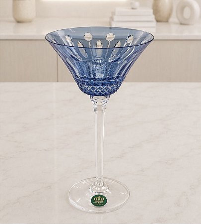 TAÇA DRY MARTINI CRISTAL IMPERATTORE BY STRAUSS - COR AZUL CLARO - CX 1 PÇ