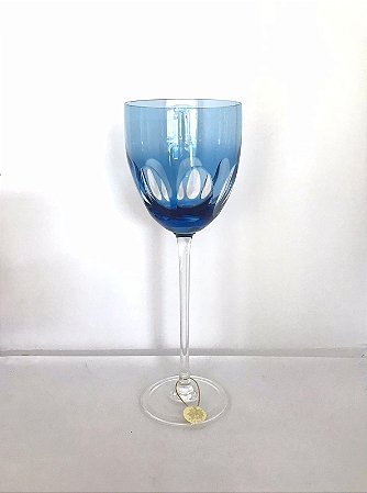 TAÇA VINHO BRANCO CRISTAL - STRAUSS - COR AZUL CLARO - CX 1 PEÇA