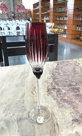 TAÇA CHAMPAGNE CRISTAL IMPERATTORE  BY STRAUSS - COR VERMELHO - CX 1 PÇ