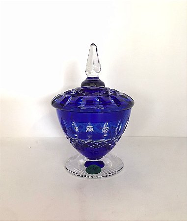 BOMBONIERE DE CRISTAL IMPERATTORE BY STRAUSS - COR AZUL - CAIXA 1 PÇ