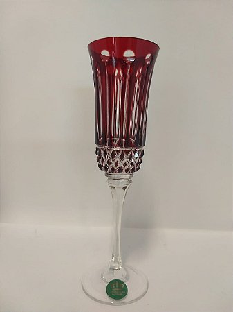 JOGO TAÇAS CHAMPAGNE CRISTAL IMPERATTORE BY STRAUSS - COR VERMELHO - CX 6 PCS