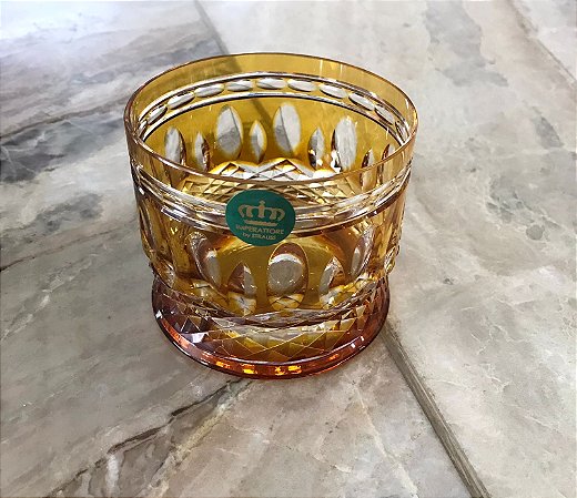 COPO WHISKY CRISTAL IMPERATTORE BY STRAUSS - COR AMARELO - CX 1 PÇ